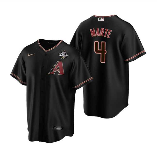 Mens Arizona Diamondbacks #4 Ketel Marte Black 2023 World Series Cool Base Stitched Jersey Dzhi->arizona diamondbacks->MLB Jersey